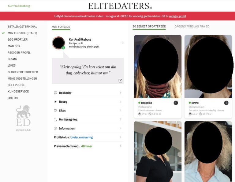 Elitedaters - Min forside