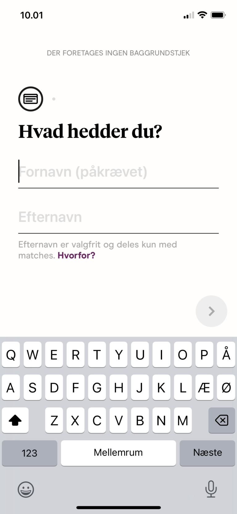 Hinge oprettelse navn