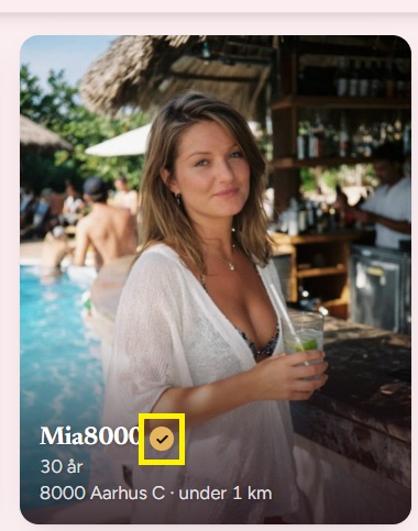 Eksempel på verificeringsbadget på en GetSome-profil