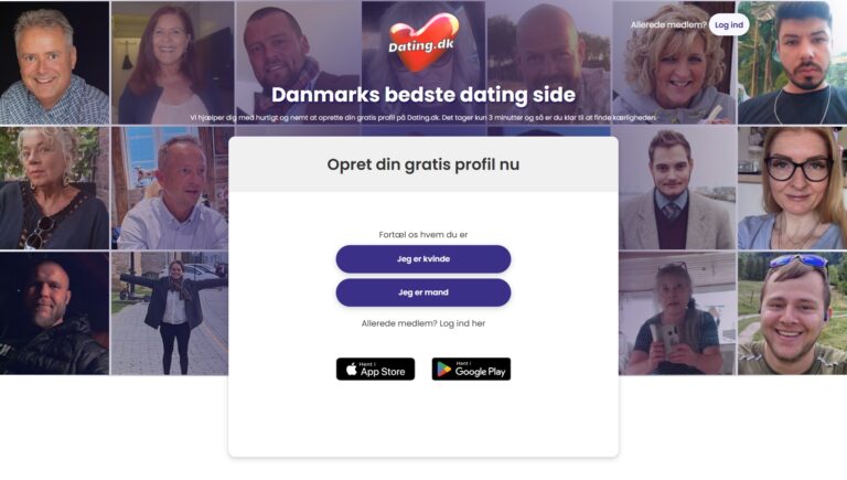 Dating.dk’s brugerflade og menu